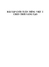 Bài tập cuối tuần môn Tiếng Việt Lớp 2 - Chương trình cả năm (Bộ sách Chân trời sáng tạo)